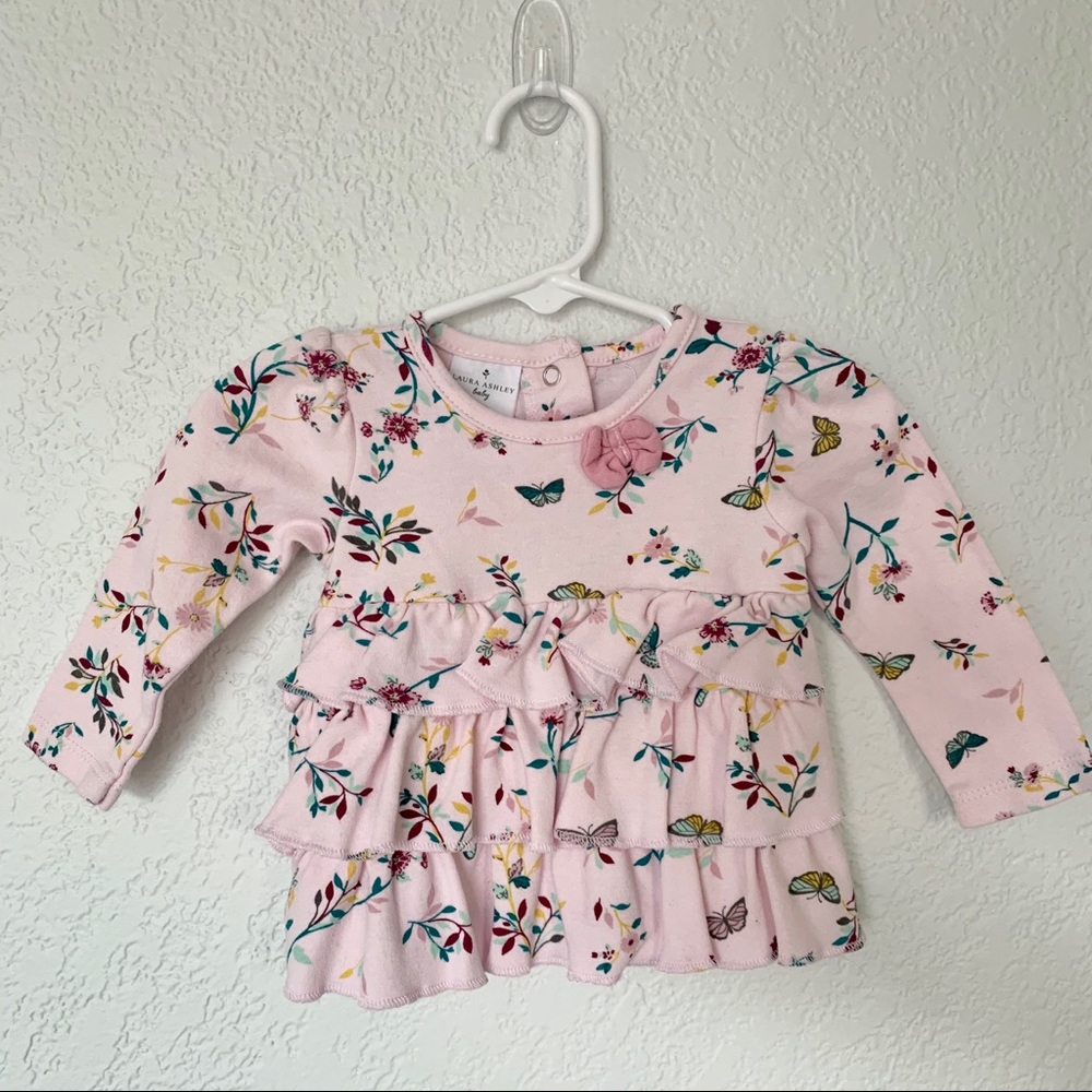 Laura Ashley Baby Girl Blush Floral Blouse